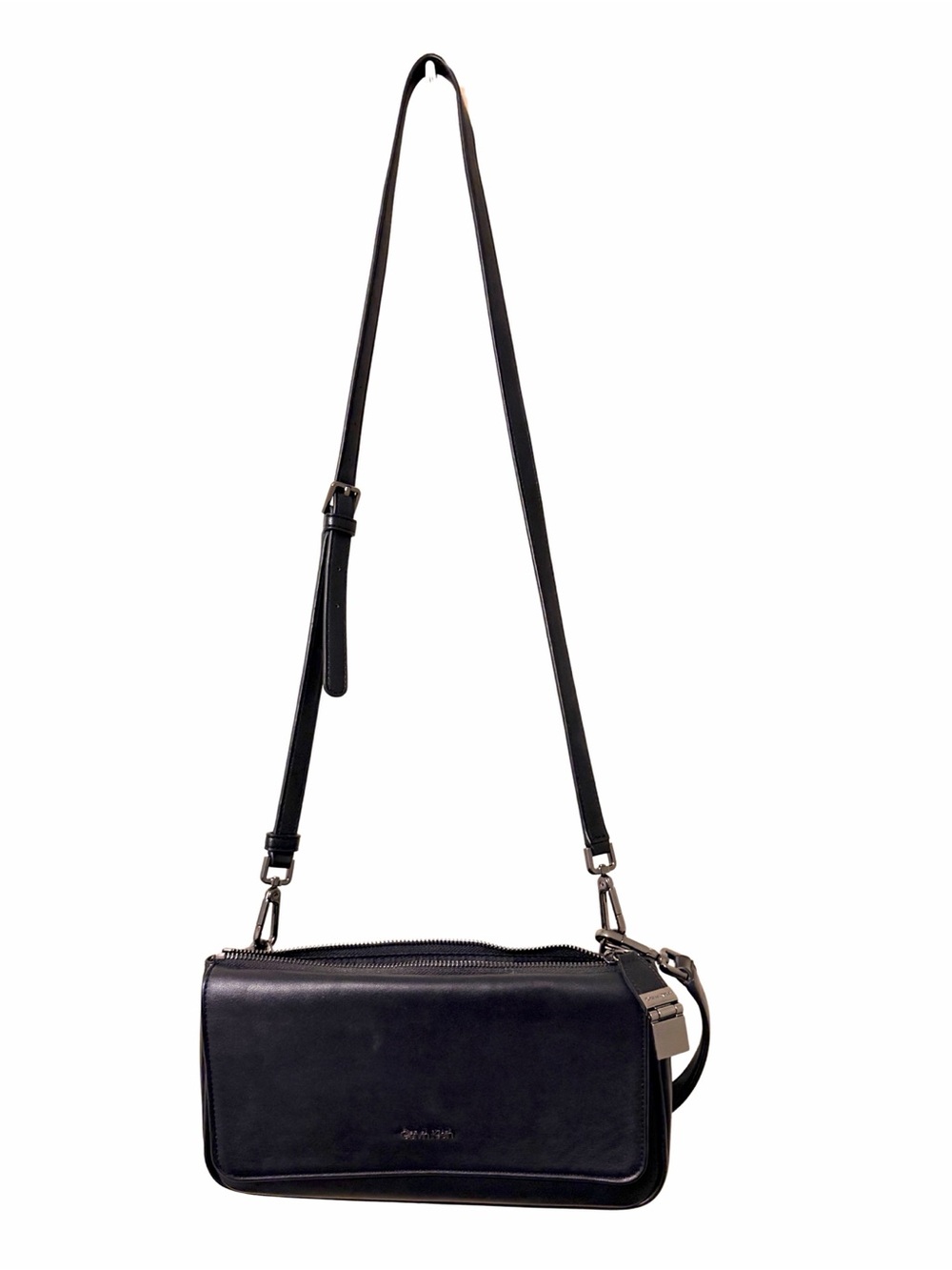 Calvin Klein Black Crossbody Bag with Silver Hardware